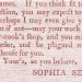 Sophia Sentiment, carta